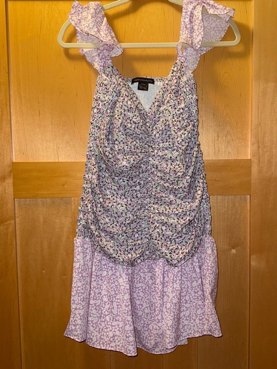 French Connection Dresses & Skirts - French Connection Lavender Floral Ruffle Mini Dress